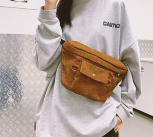 Fiery Corduroy Waist Packs for Women Fashion Lady Telefon Torby Torby Kobiet Podróż Torby Lady Chest Bag Kobiece Pakiety Fanny