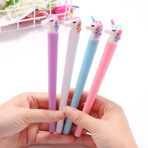 Penna gel unicorno cartone animato 0,5 mm penna firma inchiostro nero forniture di cancelleria per ufficio regalo per ragazze WJ071