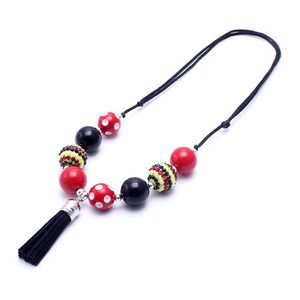 Più nuova moda colore nero nappa bambino collana robusta regalo Bsst Bubblegume perline collana robusta gioielli per bambina bambino