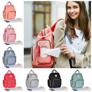 Nappy Backpack Bag Designer Diaper Bags Large Capacity Mummy Maternity Nappy Bags Mom Travel Backpacks Baby Care Handbag 8 Color 30PCS 4153