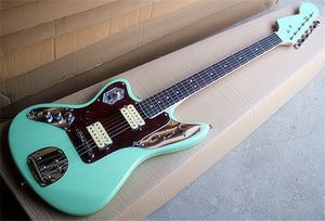Grüne Linkshänder-E-Gitarre im Großhandel mit Palisander-Griffbrett, rotem Perlen-Schlagbrett und Chrom-Hardware, kann individuell angepasst werden.