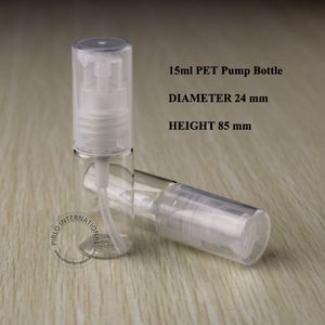 15ml PET PET PLASTIC POMPA POMPA SPRAY Bottle in plastica bottiglia cosmetica Contenitori per emulsione con coperchio spray trasparente 50pcs