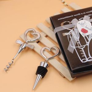 Love Heart Shape Wine Corkscrew Bottle Opener Stopper Sets Wedding Souvenirs Guests Gift Party Favor Wedding Giveaways Gift LX7579