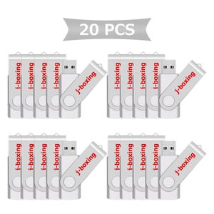 Silver Bulk 20pcs 32 Go Clés USB Pivotantes Métal Flash Memory Stick 32 Go pour Ordinateur Portable Tablette Pouce Pen Drives Stockage