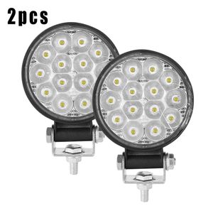 1 PC / 2PCS / 4PCS 9V-30V 160W 3 polegadas Caminheira de carro redonda Off-road 16 Bead LED Work Light Spotlight Nevoeiro Lâmpada 16000LM 6000K Work Light