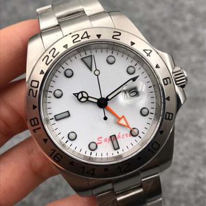 U1 relógio masculino de luxo de alta qualidade 40mm safira mostrador branco 16570 relógio esportivo 316 pulseira de aço inoxidável presente masculino s294i