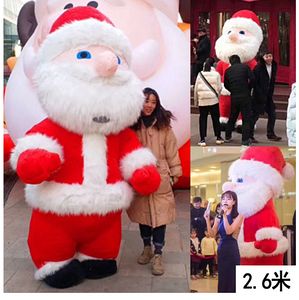 2.6m Alta inflável Papai Noel mascote para o parque temático Cerimônia de abertura Roupas de carnaval para mascotes personalizados do partido