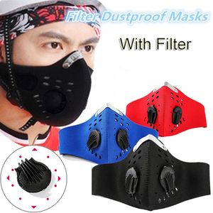 Men Women Anti-dust Droplet Face Mouth Mask with Filter for Cycling Running Hiking Dustproof PM2.5 Respirator Outdoor Supplies F3438