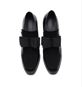 Горячие Сбывание Дно единственных высокие каблуки насосы квадратный носок обувь из натуральной кожи женщин дамы черный Sexy chaussure Femme