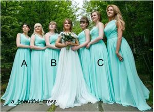 Bridesmaid Dress Events Formal Dresses Simple Pleated Chiffon Country Beach Bridesmaid Dresses Floor Length Wedding Party Dress