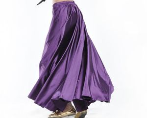 輝くサテンの長いスペインのスカートの女性のセクシーなスイングダンススカートベリーダンススカートの女性衣装13色の利用可能な舞台衣装