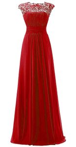 2019 neue lange Chiffon-Kleider für die Brautmutter, Brautjungfern, Spitze, formelle Abend-, Abschlussball- und Partykleider, 100 % echtes Foto QC1340