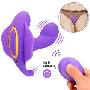 Calcinhas Wearable Dildo Vibradores Remoto Controle Remoto Vibrador Feminino Masturbação Aquecimento Borboleta Vibrando Adulto Sexo Brinquedo para Mulher MX191221