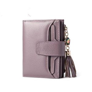 Designer-Tassel Mulheres Carteira Mulheres Curto De Alta Qualidade Genuíno Couro Mulheres Carteiras Zipper Bolsas Embreagem De Bolsa