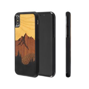 Iphone 6 7 8 11 12 Plus X XR XS PRO MAX 2021実際の木の汚れ抵抗のカスタムのロゴの背中の背面の創造的なスペルの耐衝撃性の電話ケース