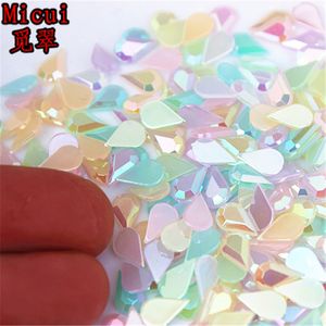 Micui 500 peças 4 6mm cor gelatinosa gota de volta plana strass acrílico pedras de cristal sem costura para roupas de arte de unha diy dh760214u