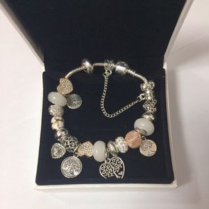 18 CM New charm bracelet silver fit for European bracelets life tree pendant Charm bead Accessories DIY Jewelry Valentine gift