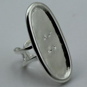 Beadsnice Stor Bezel Ring Inställning Ring Base För Smycken Gör Justerbar Antik Brons Ovala Form Nickel Free Lead Free ID 1875