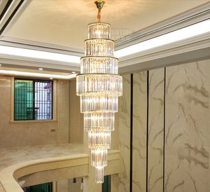 King Size K9 Crystal Light Hotel Lobby Chandeliers Willa Schody Sufitowe Światło Myy