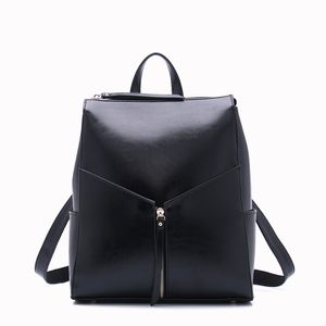 Bolso casual de cuero para mujer Piel de aceite de cera Mochila de cuero de vaca Hombro de moda inclinado en paquetes 3 colores