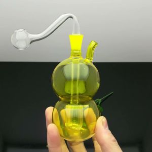 Coloured Hulu Mute Filter Glass Water Tobacco Bottle Glass water hookah Handle Pipes smoking pipes High quality free shipping