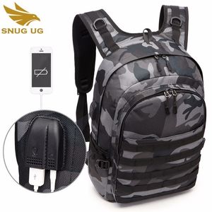 Mężczyźni Torba Battlefield Plecak Wielofunkcyjny Duża Pojemność Camouflage Travel Oxford USB Headphone Jack gry Poziom 3 Torba Bagpack