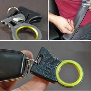 Sopravvivenza esterna Salvataggio di emergenza Lama Gancio Coltello Dito Pollice Impugnatura Corda Cinghia di sicurezza Cintura di sicurezza per auto Taglierina Gadget Portachiavi