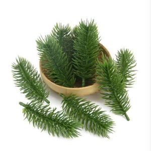 15 pcs 10 cm plantas artificiais ramos de pinho árvore de natal decorações de casamento DIY acessórios acessórios crianças buquê presente