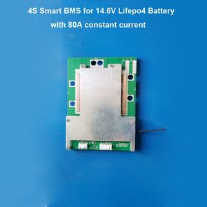 Freeshipping 14.6V Lifepo4 etooth Smart BMS with communication Function for 4S battery with 80A charge and discharge current