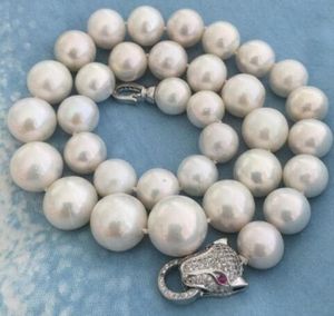 Beautiful 12-13mm South Sea round white pearl necklace 18 inch necklace