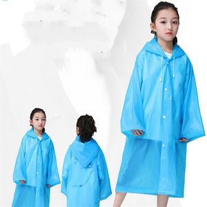 Tragbarer Outdoor-Regenmantel mit Kapuze, mehrfarbig, transparent, Eva, leichter Poncho, Regenbekleidung, Reisen, Camp, Muss Regenkleidung für Kinder, Jungen und Mädchen, 4cj E19