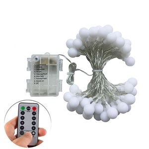 Edison2011 8 modes Waterproof Battery 10M 100Leds Cherry Balls Decorative Globe String Fairy Lights for Wedding Christmas Outdoor Decoration