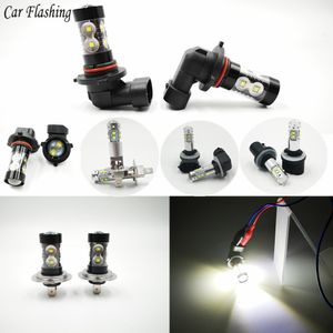 2PCS H1 H3 H7 H8 H10 H11 880 881 LED Bulbs HB4 9006 HB3 9005 Fog Lights Driving Tail Lamp DRL parking 12V - 24V Auto 6000K White