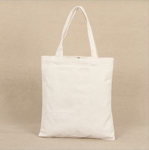 Grossist Ny Blank Mönster Kanvas Shopping Väskor Eco REUSABLE Foldbar Axelväska Handväska Tote Bomull Tote Bag