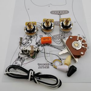 Gitarrenkondensator Potentiometer CTS 250K Kupferschaft Verkabelungssatz für Stra CDE 225P .047 400V Orange Drop Cap +Schweißlinienzeichnung