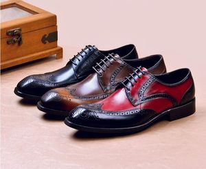 Haut de la qualité Vintage Hommes Broome Chaussures Classique Blake Oxfords Wingtip Chaussures Business Formal Gents Supports Gris Noir Brun Laçage