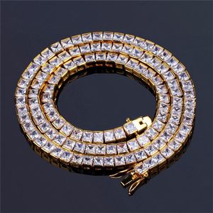 6mm Iced Out Zircon Miami Cuban Link Necklace Choker Bling Bling Mens Hip hop Jewelry Gold Silver Chain 18" 20"