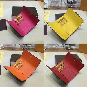 Wholesale top quality multicolor leather key holder short new style six key wallet women classic zipper pocket men key chain