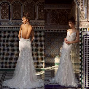 Sexy Plus Size Mermaid Wedding Dresses With Detachable Wrap Applique Lace Bridal Gown Spaghetti Strap Backless Sweep Train Vestidos De Novia