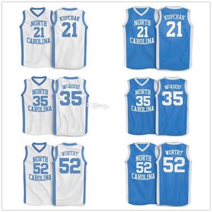 North Carolina Tar Heels College # 35 Bob Mcadoo Basketballtröjor # 52 James Worthy # 21 Mitch Kupchak Retro Mens Stitched Anpassat Namn