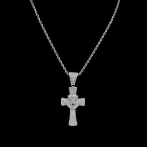 Wholesale cubic zirconia white gold jewelry for sale - Group buy Fashion New Mens Gold White Gold Plated Cubic Zirconia Iced Out Crown Lion Cross Chain Necklace Designer Luxury Hip Hop Jewelry for Sale