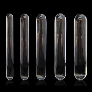 Cylinderglas Dildo Big Huge Stora Glassware Penis Crystal Anal Plug Sexleksaker för Kvinnor G Spot Stimulator Njutning Wand Y190714