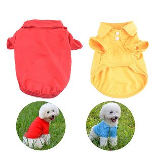 Cão polo camisas primavera verão doces cor moda pet roupas poromeric material para animais de estimação fácil de lavar