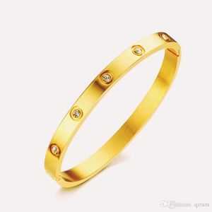 Heiße modische Liebesarmbänder für Frauen, Roségoldfarben, Edelstahl, bezauberndes CZ-Manschettenarmband, liebt Schmuck, Geschenk