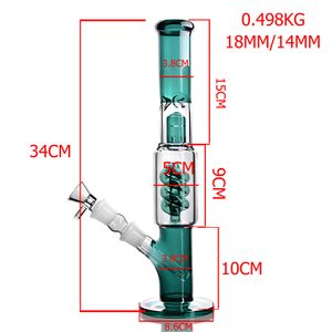 Dab Rigs 喫煙メガネ 水パイプ 水ギセル 背の高いユニークなボング チチャ ダウンステム パークダバー ウォーターボング チチャ 14mm ボウルタバコ付き