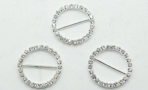 100 Stück DIA 21 mm 16 mm Bar klare runde Strass-Schnallen für Hochzeitseinladungen Diamante Ribbon Sliders