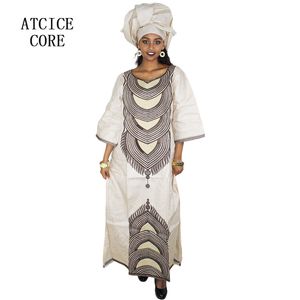 Этнические Одежда Африканские Платья для Женщины Базин Ричевины Вышивка Дизайн Длинное Платье A160
