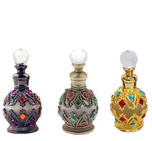 15 ml parfumfles etherische olie essence geuren geur flesjes mat glas navulbare retro legering ambachtelijke ornamenten voor woondecoratie