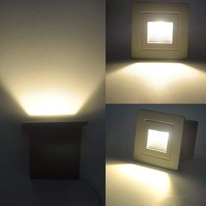 3W Waterproof Corner/Deck/Recessed LED Step Lights LED Stairs Step Night Light Indoor/Outdoor Wall Lighting Landscape Lamp 1pc