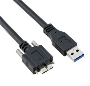 USB 3.0 Kablo A'dan Mikro B Panel Montaj Kablo Vidası Veri Transfer Uzatma Kablosu Bilgisayar Görme Makinesi Endüstriyel Kamera